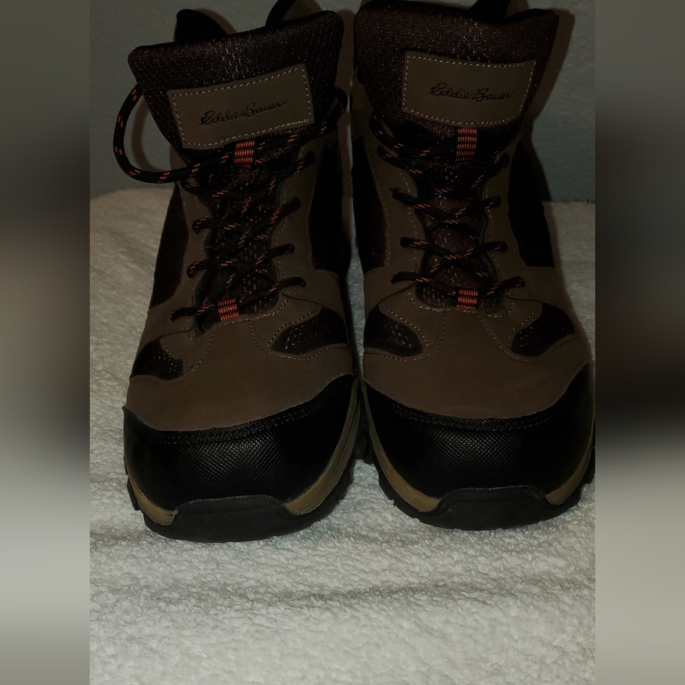 Eddie Bauer Men's Black and Brown Hiking Boots